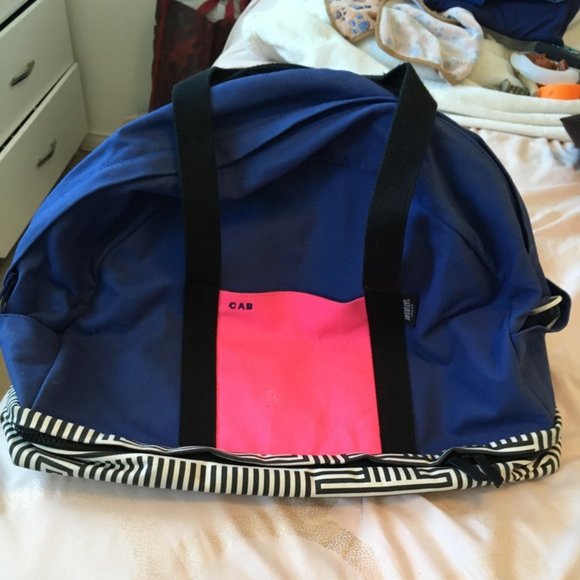 kate spade saturday blue pink large weekender travel gym tote bag - Picture 1 of 16